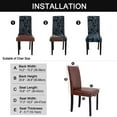 thumbnail image 6 of Unique Bargains Stretch Polyester Dining Chair Covers Set of 4, Dark Blue, 6 of 6