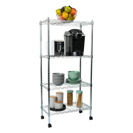 Mind Reader Storage Shelves, Garage Shelving, Storage, Pantry Organization, Wheels, Metal, Silver