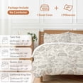 thumbnail image 6 of 3 Piece Gray Paisley Floral Duvet Cover Set Queen Size,Microfiber Comforter/Quilt Cover with Corner Ties and 2 Pillowcases,Farmhouse Spring Summer Flowers All Season Soft Bedding with Zipper Closure, 6 of 8