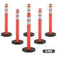 thumbnail image 1 of Costway 6 Pack 45'' Orange Traffic Delineator Post Cone w/ Rubber Base & Reflective Bands, 1 of 10
