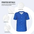 thumbnail image 4 of Balery Blue Glitter Baseball Jersey for Men Casual Button Down Shirts Short Sleeve Active Team Sports Uniform-Medium, 4 of 9
