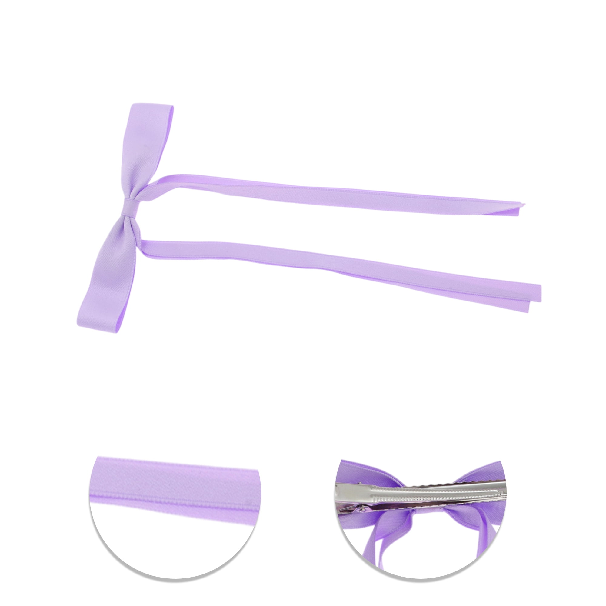 Unique Bargains Fashion Home Use Daily Styling Double Bow Hair Clips Purple