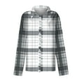 thumbnail image 4 of UPPADA Womens Button Down Flannel Shirts Long Sleeve Plaid Button Down Blouses Lightweight Jacket Business Dressy Casual Top with Pockets,Womens Shackets,L, 4 of 4