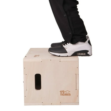 3 in 1 Wood Plyometric Box for Jump Training 12*14*16 Plyo Exercise Strength