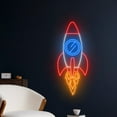 thumbnail image 2 of Handmadetneonsign Rocket Neon Sign, Spacecraft Wall Art Decor, Spaceship Kid Room Wall Decor, 2 of 5