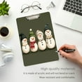 thumbnail image 3 of FORMRS Acrylic Clipboard with Low Profile Clip Standard A4 Letter Size, 12.5" x 9", Beige Snowmen, 3 of 8