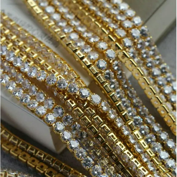 2/3/4mm Gold Faux Diamond Chain Link Choker Necklace Diy Jewelry without Clasp