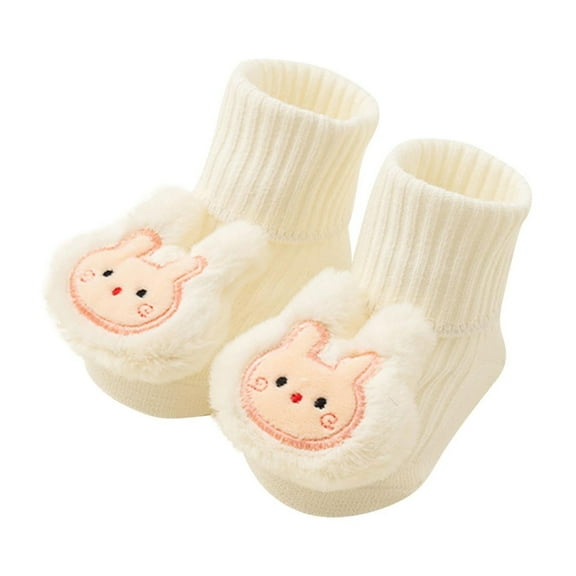 Odeerbi Non-Slip Slipper Socks for Baby Infant Boys Girls Cotton Prewalker Sock Walking Shoes Fashion Knitted Floor Socks