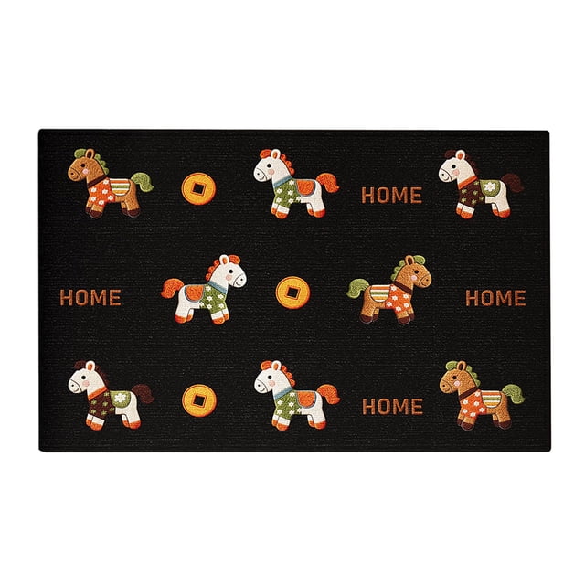 Huanglei Horse Zodiac Year Themed Area Rug For Home Floor Mat With Modern Design