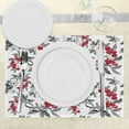 thumbnail image 3 of Ambesonne Rowan Place Mats Set of 4, Abstract Botany Garden, Standard Size, Ruby Grey Black, 3 of 6