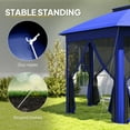 thumbnail image 5 of Outsunny 13' x 13' Pop Up Gazebo Hexagonal Canopy with 6 Zippered Mesh Netting, 2-Tier Roof Event Tent with Steel Frame for Patio Backyard, Dark Blue, 5 of 9