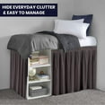 thumbnail image 4 of Dorm Bed Skirt Twin XL 46" Drop, College Dorm Room Bed Skirts Easy to Put On Twin XL Size Dust Ruffle Dorm Sized Bed Skirts, 600TC Egyptian Cotton Bed Skirt, (Grey, Twin-XL - 46" Drop), 4 of 6