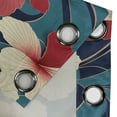 thumbnail image 4 of Ambesonne Floral Grommet Curtain, Hibiscus Tropical Leaves Art, 50"x120", Cadet Blue Cream and Ruby, 4 of 5