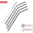 thumbnail image 5 of 4th Utensil Reusable Stainless Steel Cocktail Straws + Cleaning Brush, Silver, 6 Inches, 4 pack, 5 of 6