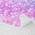 thumbnail image 5 of meiyoeat Blue Pink Glitter Print Twin Quilt Set,Abstract Galaxy Starry Sky Twin Coverlet Set For Girl,2-Piece, 5 of 7