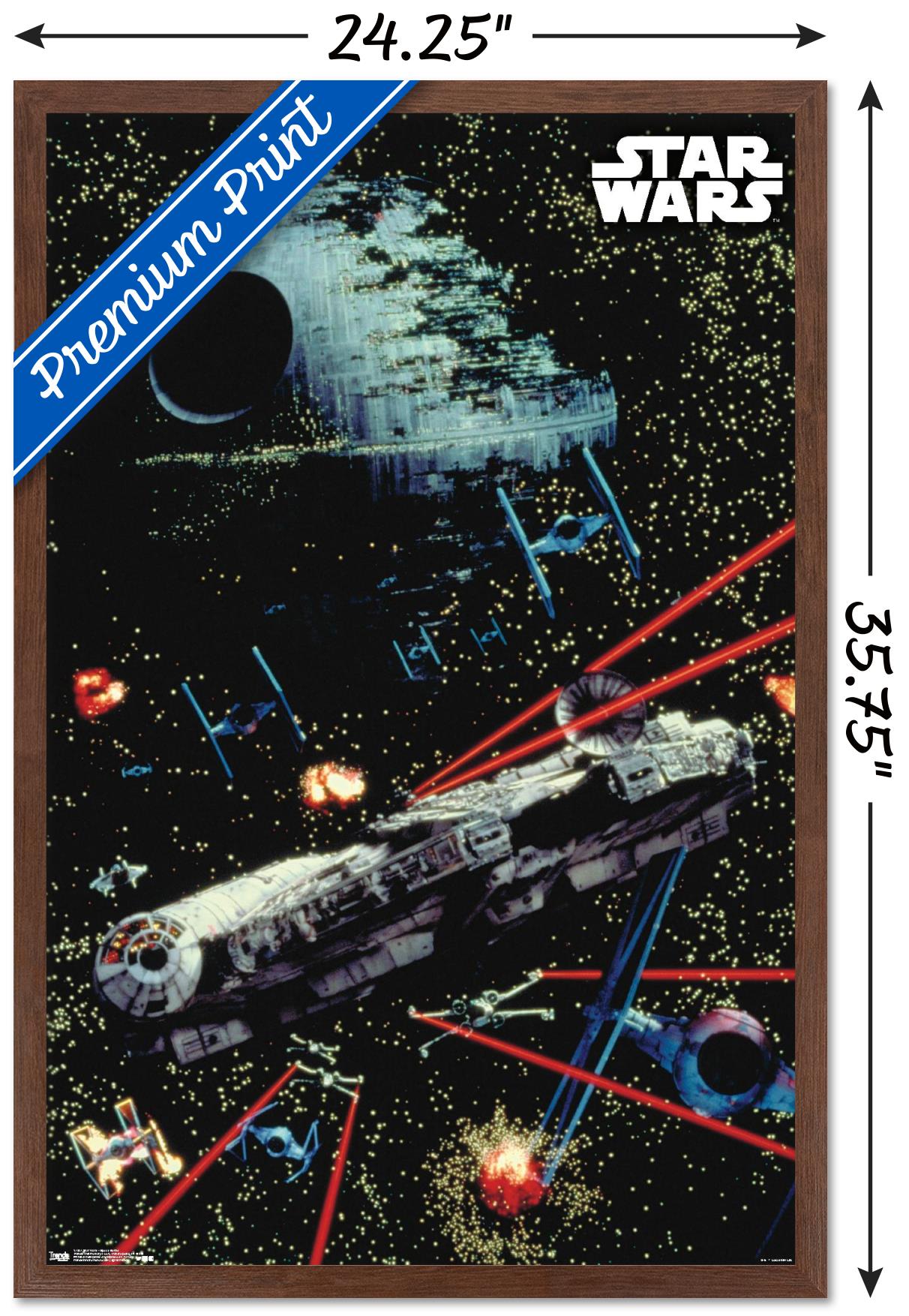 Star Wars: Saga - Space Battle Wall Poster, 22.375" x 34", Framed