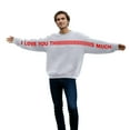 thumbnail image 6 of FUZHIQ I Love You This Much Couple Matching Pullover Sweatshirts Hug Fit Unisex Oversized Casual Crewneck Sweatshirt Cozy Hug-Worthy Tops for Couples, 6 of 7