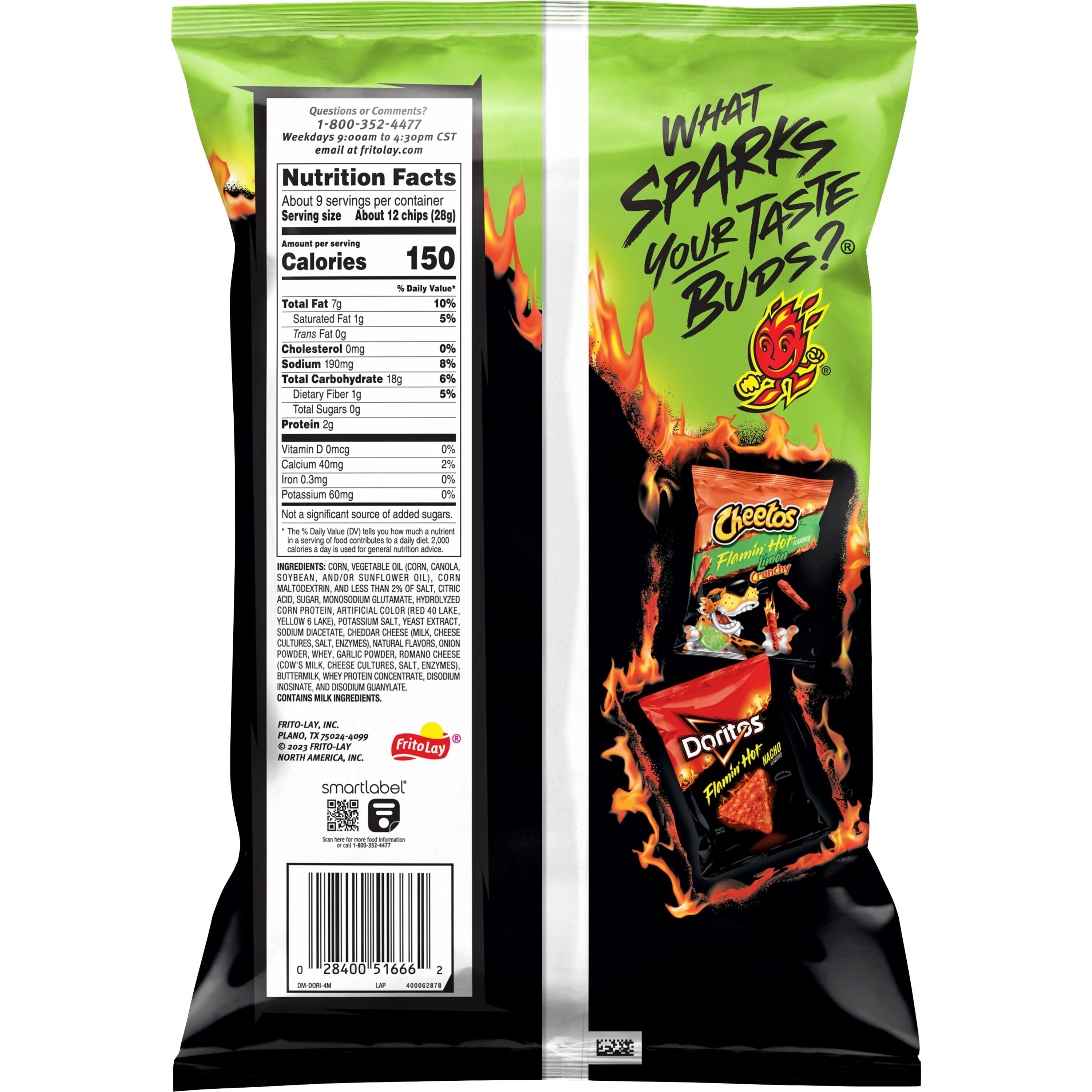 Doritos Flamin' Hot Limon Flavored Tortilla Chips, 9.25 oz Bag