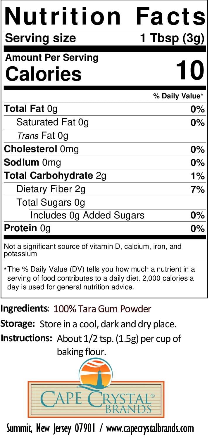 Tara Gum Powder 14-oz - by Cape Crystal Brands - Thickener and Gelling Agent