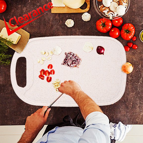 Bxaolu Plastic Cutting Boards For Kitchen Dishwasher Safe Double-sided Design Extra Large Cutting Board For Meat Easy Grip Handle Non-Slip With Grinding Area