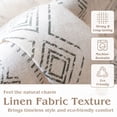 thumbnail image 6 of PixelForge Boho Linen Curtain, Farmhouse Curtain for Living Room, Light Filtering Rod Pocket, 1 Panel, Beige, 52"W x 84"L, 6 of 7