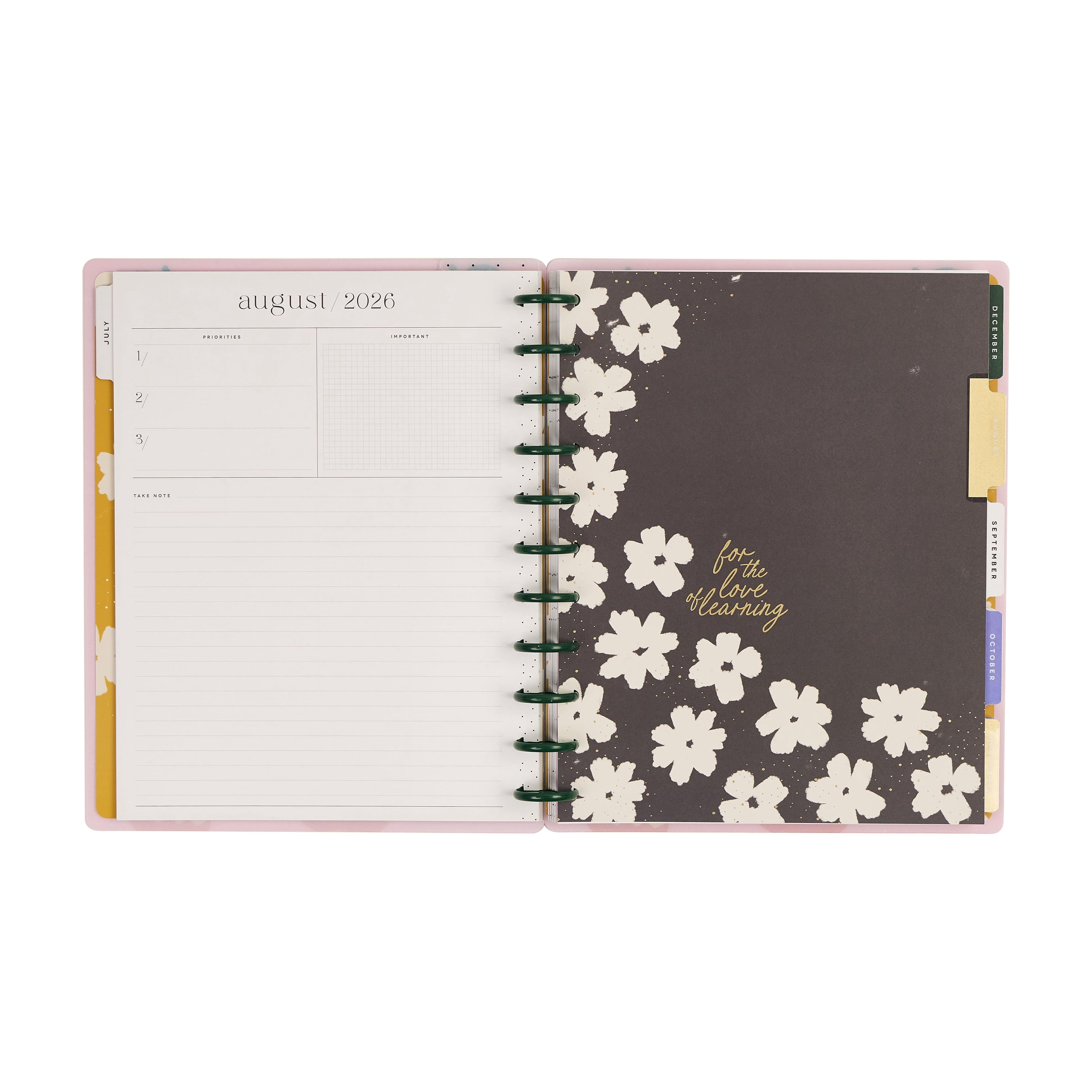 The Happy Planner Sunday Sketches Big Teacher Planner, July 2026–June 2027, 12-Month Disc Bound Planner with Stickers & Bonus Months