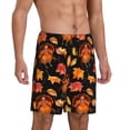 thumbnail image 2 of Balery Thanksgiving Turkey 1 Pantalones cortos de pijama de punto de algodón para hombre con cinturilla y bolsillos-3X-Large, 2 of 6