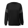 thumbnail image 4 of Duoif Womens Sweatshirt Women's Oversized Crew Neck Sweatshirt - Loose Top with Side Slit Sweatshirt for Women Black XXL, 4 of 4