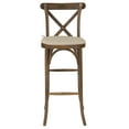 thumbnail image 7 of Emma + Oliver Dark Antique Wood Cross Back Barstool with Cushion, 7 of 7