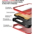 thumbnail image 6 of Diverbox for iPhone 11 Case [Shockproof] [Dropproof] [Tempered Glass Screen Protector + Camera Lens Protector],Heavy Duty Protection Phone Case Cover for Apple iPhone 11 (Red), 6 of 8