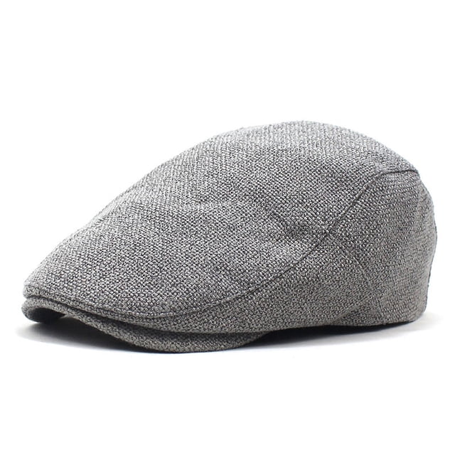 Gorra plana de algodón o mezclilla gris claro para hombre