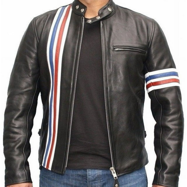 Veste de Motard en Cuir Noire Veste de Motard en Cuir Véritable Homme Veste de Moto en Cuir Noire Café Racer Vestes en Cuir Vestes de Moto Taille TTTG
