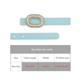 thumbnail image 4 of INSPIRE CHIC Women's Faux Leather Thin Belt Ladies Belt with Pearl Rhinestone Buckle for Jeans Pants 103x1.8cm/40.6x0.7" Light Blue, 4 of 6