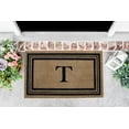 thumbnail image 2 of Monogram Printed Coir Fiber Doormat 18x28 Non-Slip Rug, Durable Outdoor / Indoor Mat, Entryway, Front Door, Porch, Patio, Welcome Mat, Letter T, 2 of 3