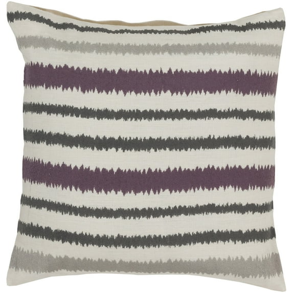 Surya Surya Pillows Area Rug AR105 Papyrus/Prune Purple Stripes Lines 22" x 22" Square