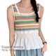 thumbnail image 3 of All-matching Knitted Sleeveless Vest for Women Crochet Tanks Top Rainbow Striped Crop Top Summer Square Neck Cami Tops brown, 3 of 4