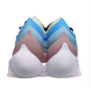 6 pieces Big Girls Bras Teenager Molded Padded Wire Free Junior Training Bra 30A 32A 34A 36A 30A (70390-A-52L6)
