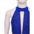 thumbnail image 4 of iiniim Kids Girls Sparkly Sleeveless Latin Ballet Dance Fringed Bodysuit Leotard Dress Performance Blue 8, 4 of 7