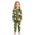 thumbnail image 2 of Kogui Kids Halloween Pajamas Long Sleeve Cute Print Stretch 2-Piece Sleepwear Set Pjs 6T 7T (Green,6-7 Years), 2 of 9