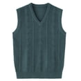thumbnail image 4 of Atogsazn Mens V Neck Knitted Sweater Casual Sleeveless Vest Pullover Fall Winter Tank Tops Outerwear Green L Fashion, 4 of 6