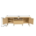 thumbnail image 4 of Damien 70 in. Farmhouse Curved TV Stand with Drawer and Storage Doors Fits TVs up to 75 in. with Cable Management, Oak, 4 of 8
