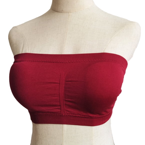 Sujetador inalámbrico sin tirantes Bras de billeau Accesorios Tubo Tapa superior Cierre de pull-On Buen elasticidad para la ropa de hombro vestido vestido de vino rojo seitruly AP008614-08B
