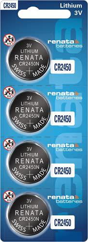 renata batteries cr2450n 3 volt lithium coin battery (4 pack)