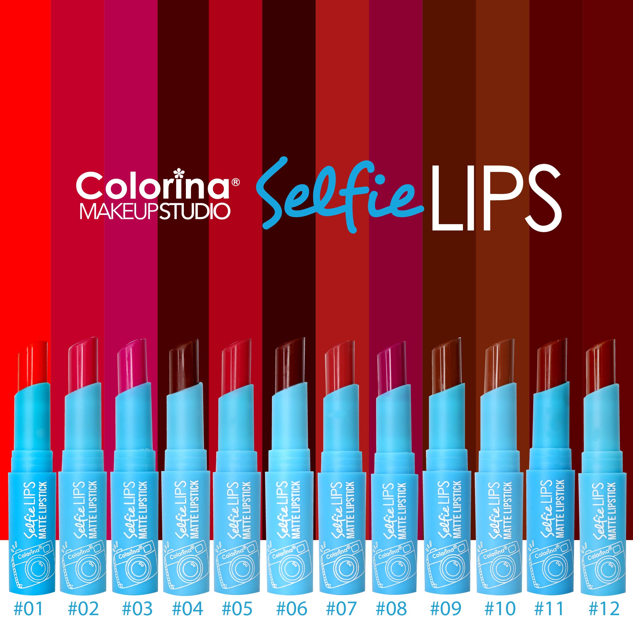 Colorina Makeup Studio Selfie Face Collection Selfie Lips Matte Lipstick 10 Influencer 0.9 oz