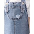 thumbnail image 3 of Baby Girl Basic Casual Denim Skirt With Cute Bear Embroidery, Adjustable Button Suspenders, 3 of 4