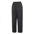 thumbnail image 5 of Sngxgn Women Casual Solid Drawstring Elastic Waist Long Straight Pants(Black,M), 5 of 8