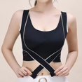 thumbnail image 2 of Everyday Bras for Women plus Size Compression Bra Low Sports Bra Brazier for Women Womens Bras No Underwire Padded Sports Bras for Running Bras Wireless Women's Push up Bra Women Bras plus Black XL, 2 of 4