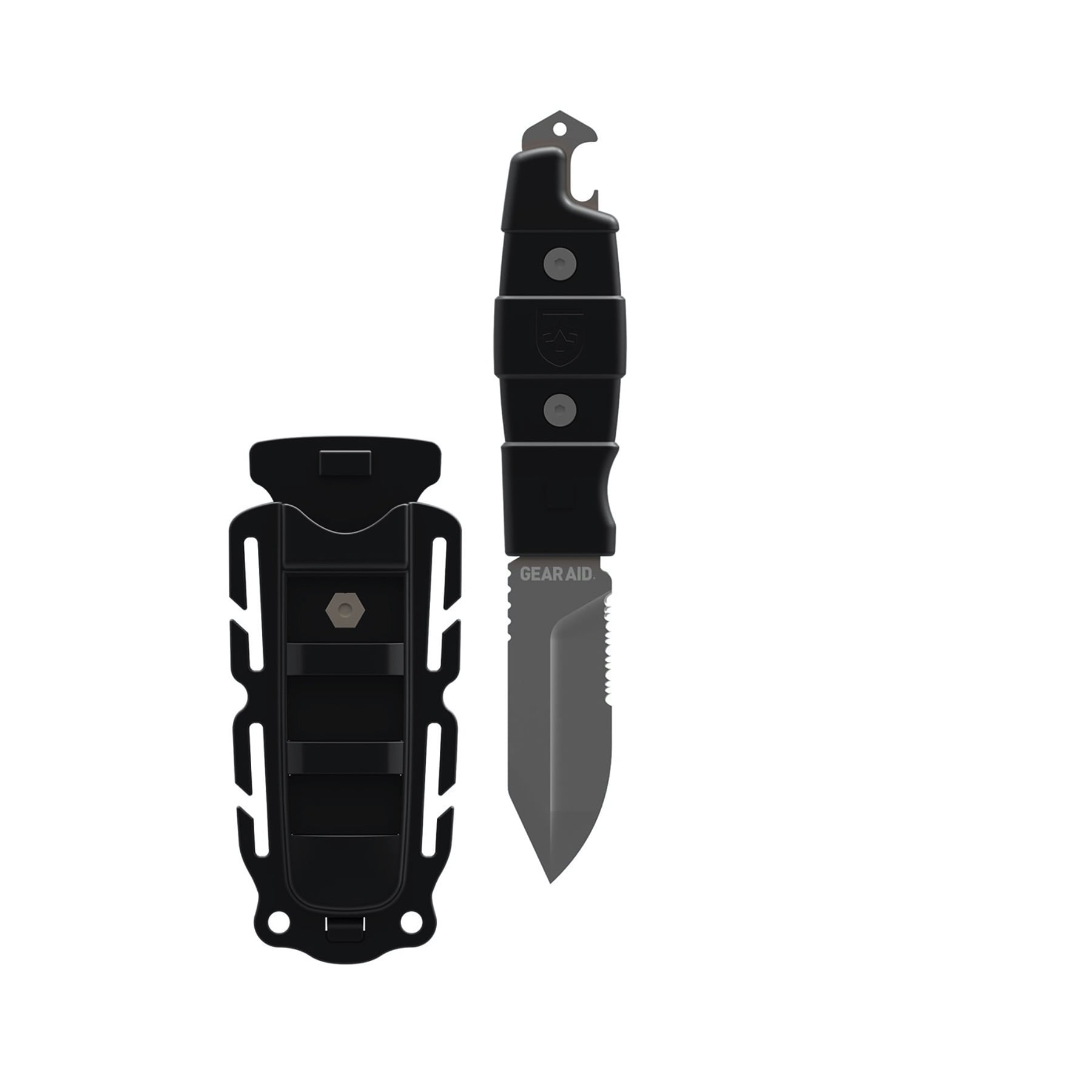 Gear Aid 3" Buri Drop Point Fixed Blade Utility Knife with Sheath - Black