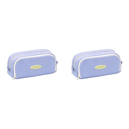 Pencil Pouch 2 Pcs Purple Durable Large Capacity Pencil Pouch with Zipper Waterproof Pencil Case Cute Pencil Case Suitable for Classroom Office Pen Pencil Eraser Storage Supplies Style A2