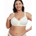 thumbnail image 6 of WingsLove Front Fastening Bras for Women Minimizer Wireless Non Padded Full Coverage Back Support Plus Size Bras (Ivory,36DD), 6 of 7